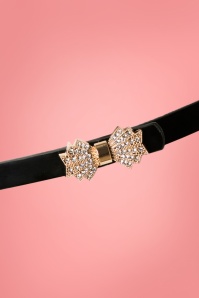 Banned Retro - 50s Shay Sparkly Bow Belt in Black 2