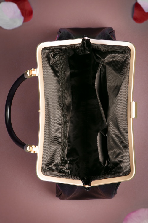Woody Ellen - 50s Nightbloom Handbag in Black 5