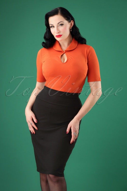 Steady Clothing - 50s Audrey Pencil Skirt in Black