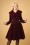50s Heather Hooded Quilted Velvet Coat in Wine
