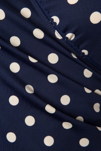 King Louie - Polkadot Cross Dress Années 50 en Bleu Foncé à Petits Pois 5