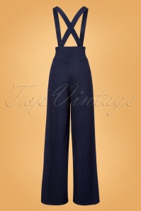 Collectif Clothing - Freya Jeans Années 40 en Bleu Marine 4