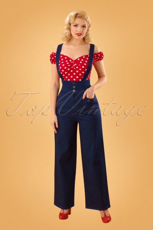 Collectif Clothing - 40s Freya Jeans in Navy