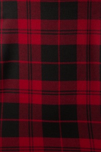 Collectif Clothing - Karen Rebel Check Pencil Skirt Années 50 en Noir et Rouge 4