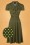 Retrolicious - Debra Pin Dot Swing Dress Années 50 en Vert Olive 2