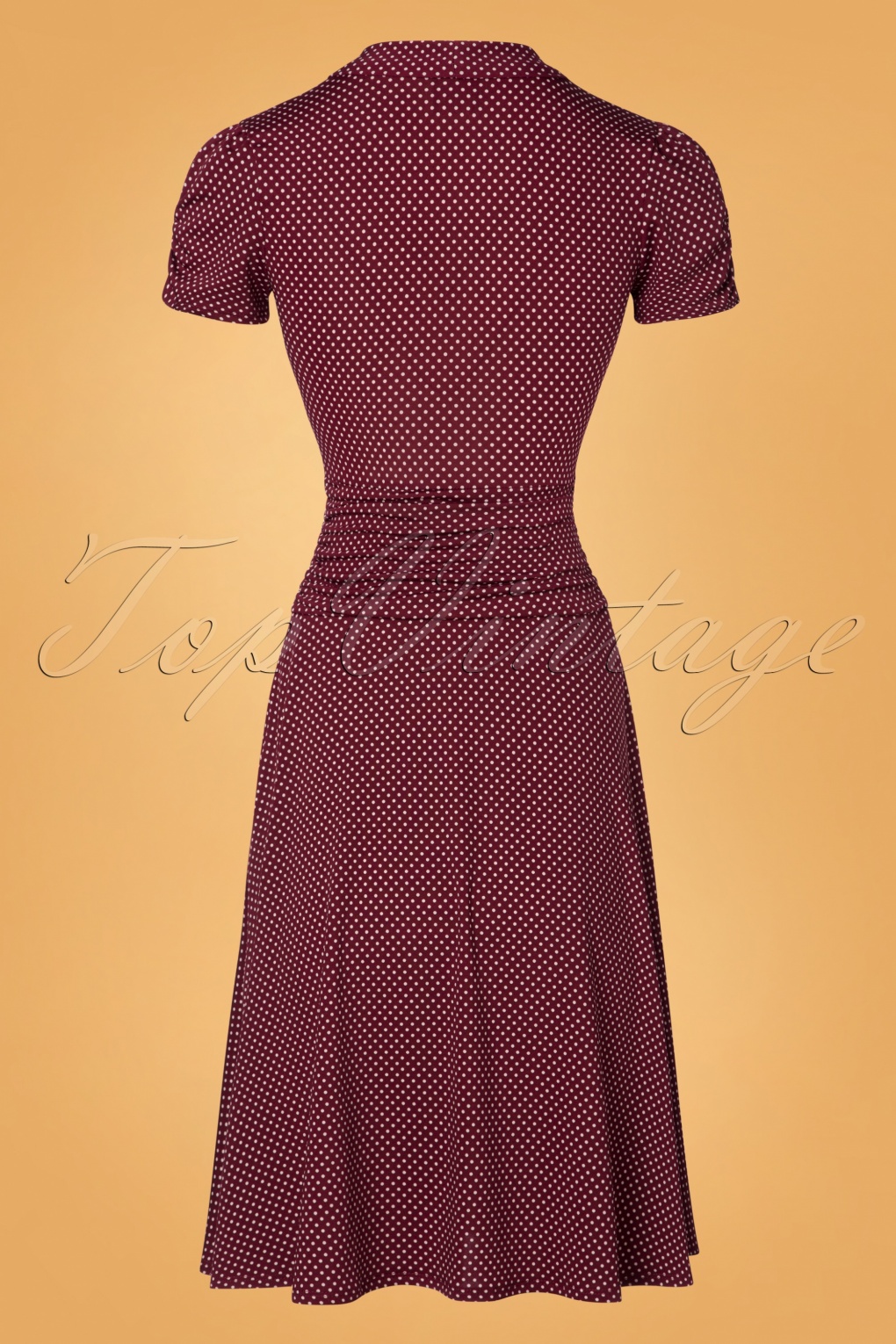 Thea Burgundy 50s Vintage Style Swing Dress with Matching Bolero (Size Large)