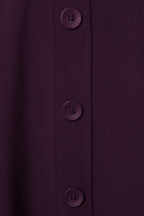 Steady Clothing - 50s Thrills Buttoned Swing Skirt in Plum Purple 3