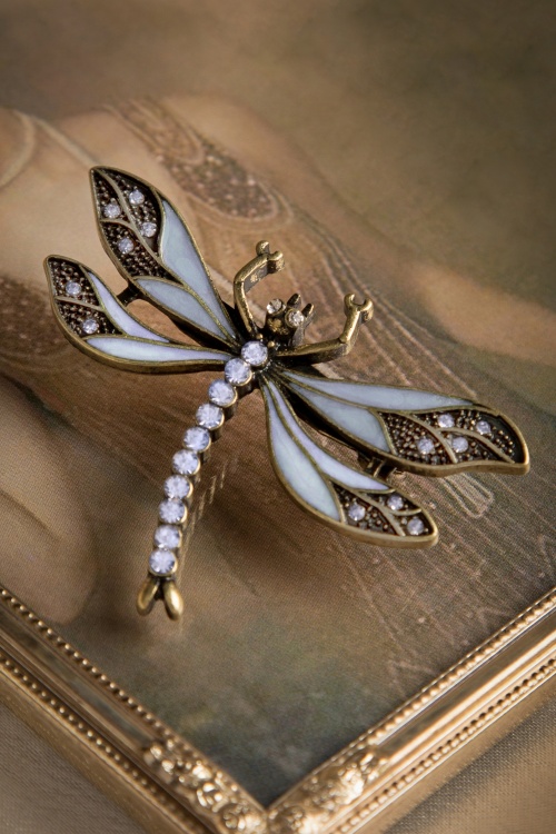 Lovely - 20s How To Train Your Dragonfly Brooch in Greyish Blue