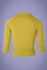 Banned Retro - 40s April Bow Cardigan in Lime Green 2
