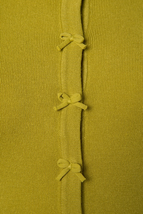 Banned Retro - 40s April Bow Cardigan in Lime Green 3