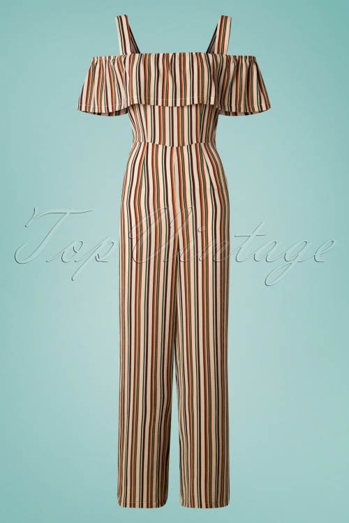 Banned Retro - 70s Summer Salsa Jumpsuit in Sand 2