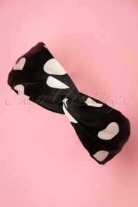 Darling Divine -  50s Dotted Head Band in Black 2