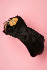 Darling Divine -  70s Bedazzled Head Band in Black 2