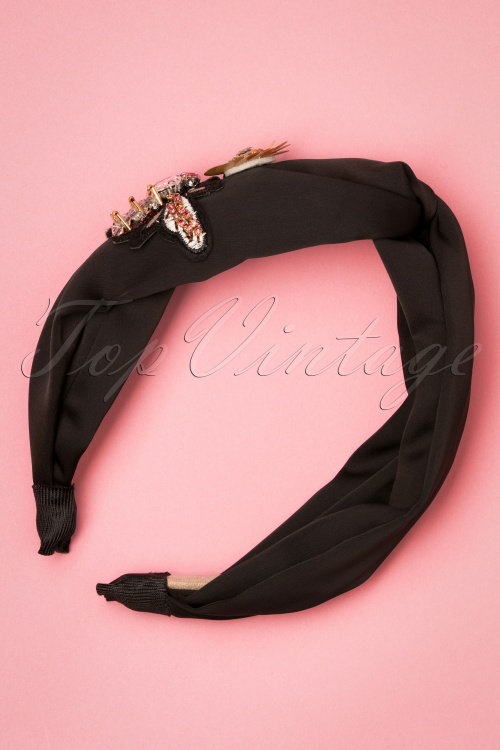 Darling Divine -  70s Bedazzled Head Band in Black 4