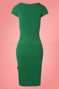 Vintage Chic for Topvintage - 50s Crystal Pencil Dress in Emerald Green 5