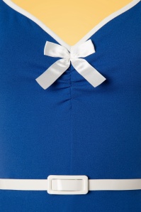 Vintage Chic for Topvintage - Cindy Bow Swing Dress Années 50 en Bleu Roi 4