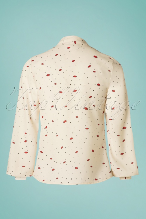 Timeless - 50s Lip Service Blouse in Cream 5