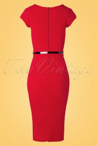 Vintage Chic for Topvintage - Becka Bow Pencil Dress Années en Carmin 5