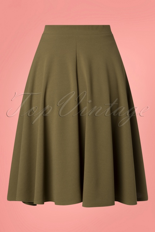 Vintage Chic for Topvintage - 50s Sheila Swing Skirt in Olive 3