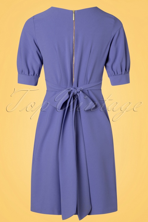 Closet London - Vickie Puffed Sleeve Dress Années 60 en Lilas 5