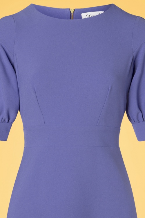 Closet London - 60s Vickie Puffed Sleeve Dress in Lilac 4