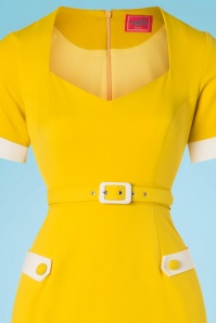 Glamour Bunny - 50s Doris Pencil Dress in Yellow 4