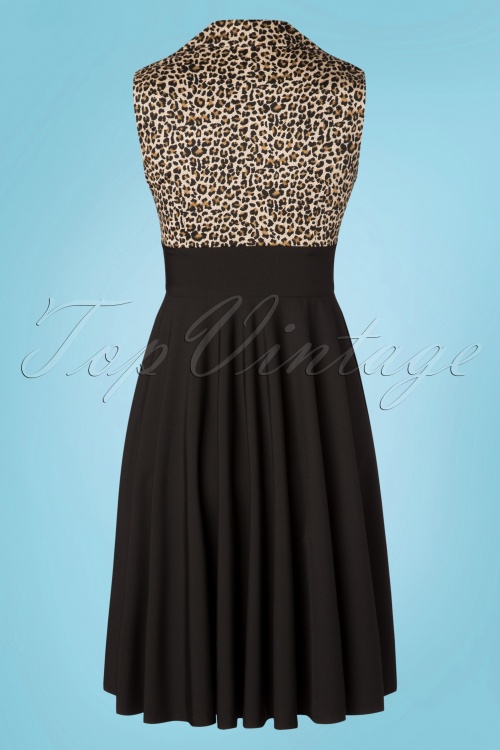 Glamour Bunny - 50s Rizzo Swing Dress in Leopard and Black 6