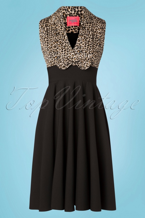 Glamour Bunny - 50s Rizzo Swing Dress in Leopard and Black 4