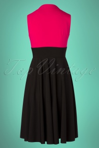 Glamour Bunny - 50s Rizzo Swing Dress in Hot Pink and Black 6
