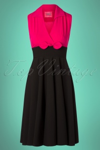 Glamour Bunny - 50s Rizzo Swing Dress in Hot Pink and Black 4