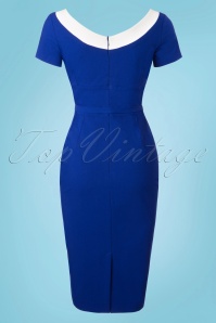 Glamour Bunny - 50s Audrey Pencil Dress in Royal Blue 7