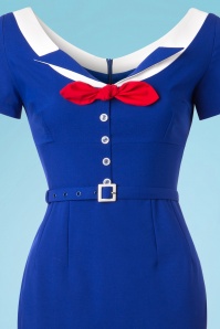 Glamour Bunny - 50s Audrey Pencil Dress in Royal Blue 5