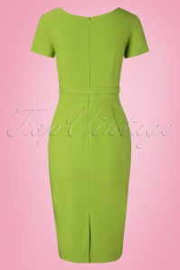 Glamour Bunny - 50s Jane Pencil Dress in Green 7