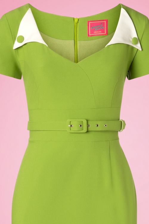 Glamour Bunny - 50s Jane Pencil Dress in Green 6