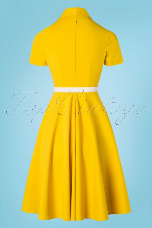Glamour Bunny - 60s June Swing Dress in Mustard 8