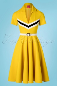 Glamour Bunny - 60s June Swing Dress in Mustard 5