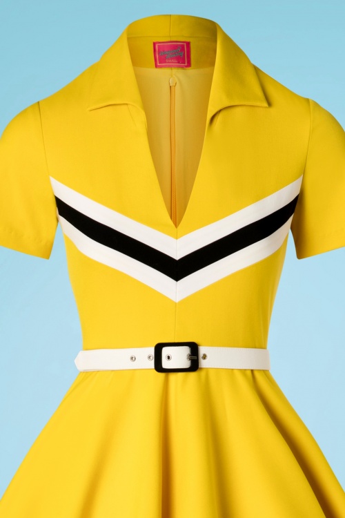Glamour Bunny - 60s June Swing Dress in Mustard 7