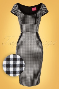 Glamour Bunny - 50s Dita Pencil Dress in Gingham 4