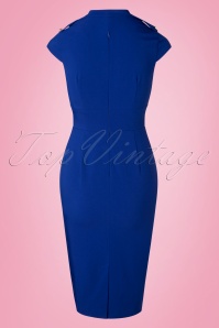 Glamour Bunny - 50s Roxy Pencil Dress in Royal Blue 5