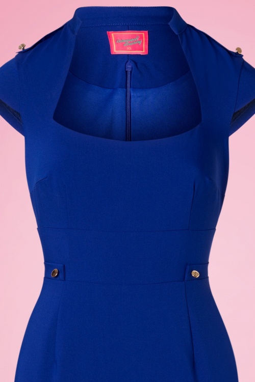 Glamour Bunny - Roxy Pencil Dress Années 50 en Bleu Roi 4