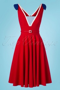 Glamour Bunny - 50s Gerry Sailor Swing Dress in Red 4