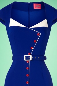 Glamour Bunny - 50s Valerie Pencil Dress in Royal Blue 6