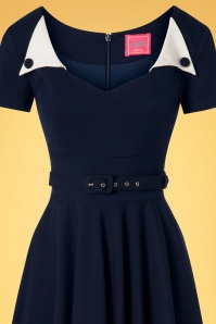Glamour Bunny - 50s Jane Swing Dress in Navy 6