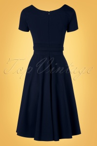 Glamour Bunny - 50s Jane Swing Dress in Navy 7