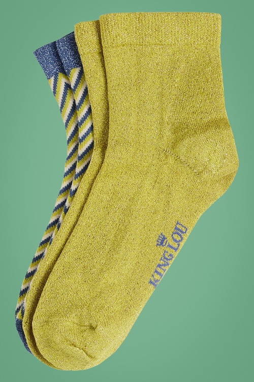 King Louie - 60s Ponza Socks in Cress Yellow 4