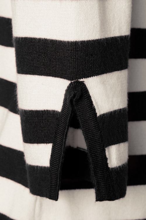 Banned Retro - 50s Sail Away Stripes Jumper in Black 3