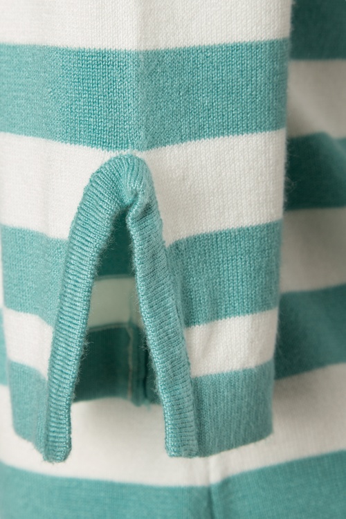 Banned Retro - Sail Away Stripes Pullover in Duck Egg 2