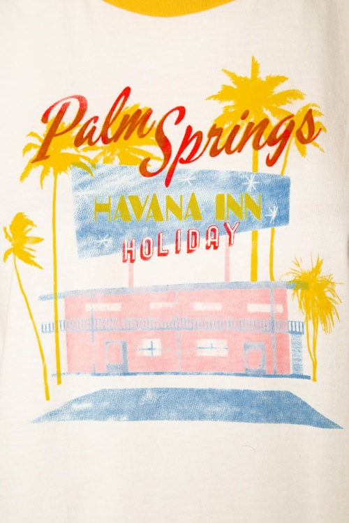 Banned Retro - 50s Palm Springs T-Shirt in Cream 3
