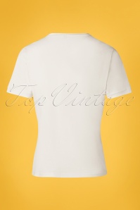 Banned Retro - Beauty Culture T-Shirt Années 50 en Blanc Cassé 3