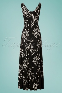 Banned Alternative - 60s Palm Maxi Dress in Black and White 5